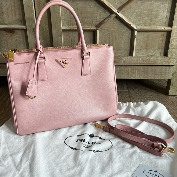 PRADA Prada Saffiano Lux Orchidea Medium Double Zip Tote Bag - Picture 1 of 16